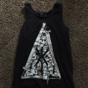 Gothic Sword and Skull Tank Top